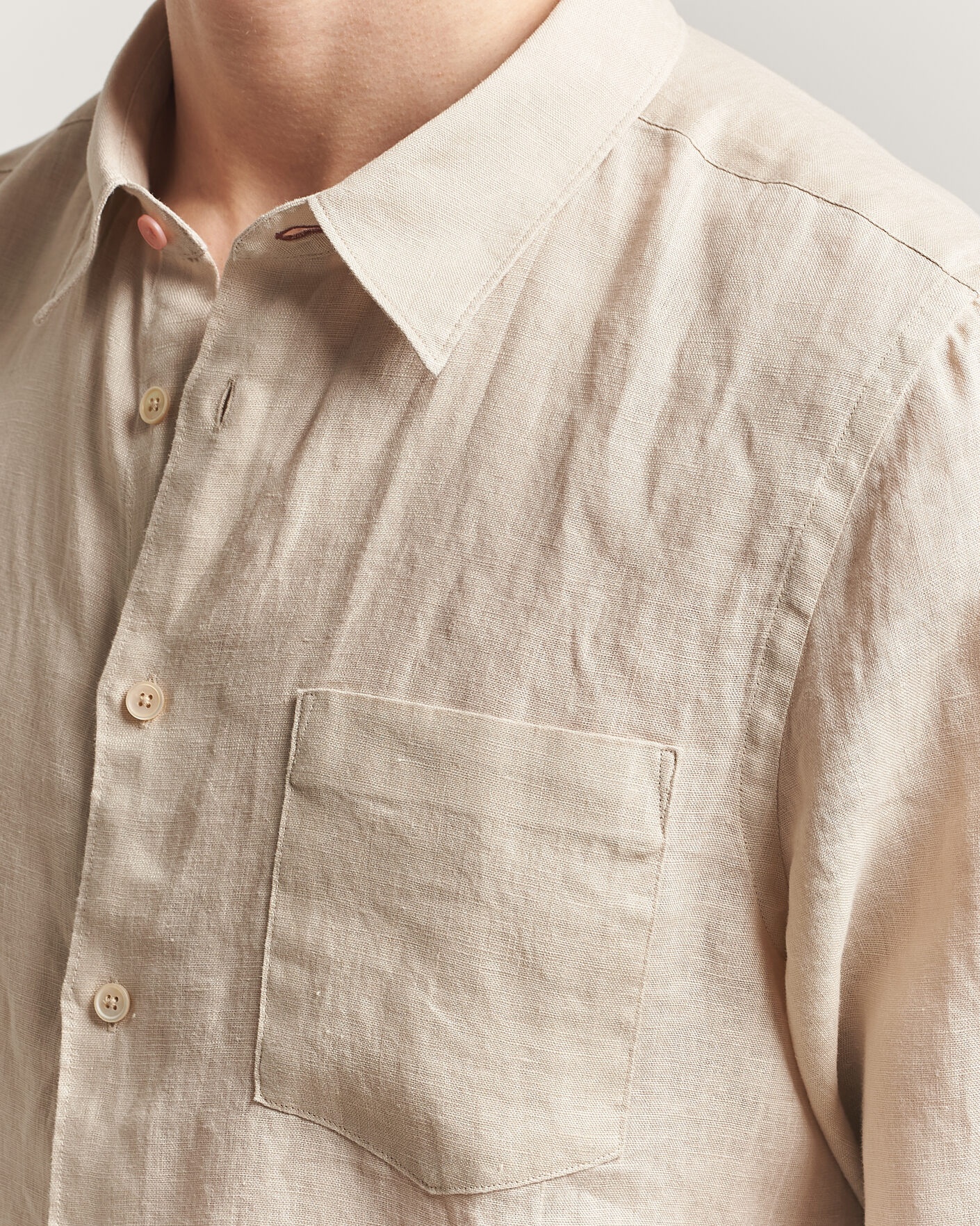 Hombres | Camisas | PS Paul Smith | Tailored Fit Linen Shirt Beige