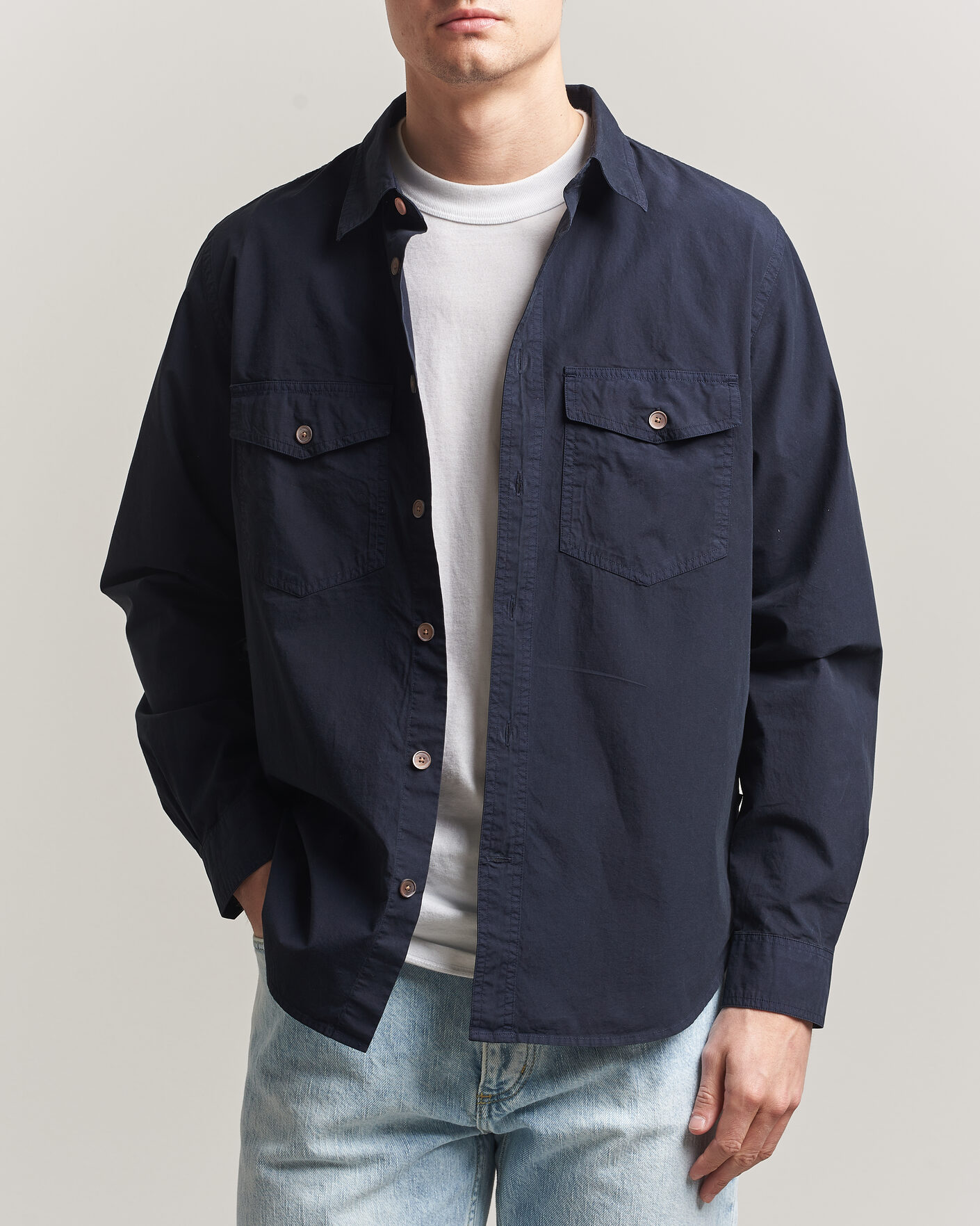 Hombres | Camisas | PS Paul Smith | Cotton Pocket Overshirt Navy
