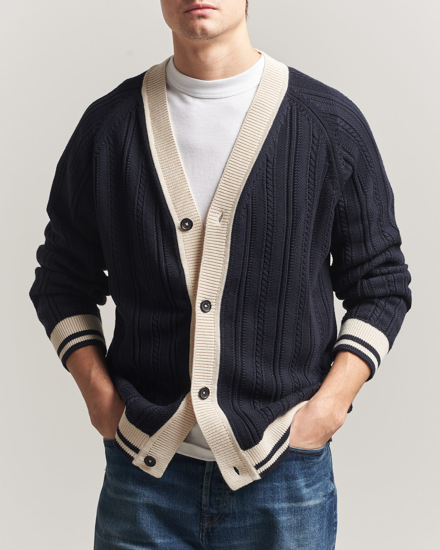 Hombres | Jerséis y prendas de punto | PS Paul Smith | Cotton Knitted Cardigan Navy