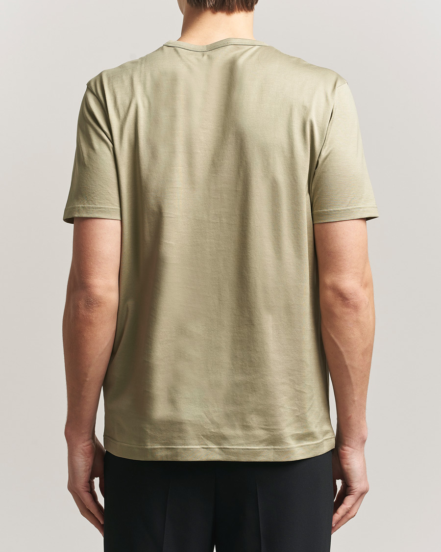 Hombres | Camisetas | Sunspel | Crew Neck Q82 Cotton T-Shirt Pistachio