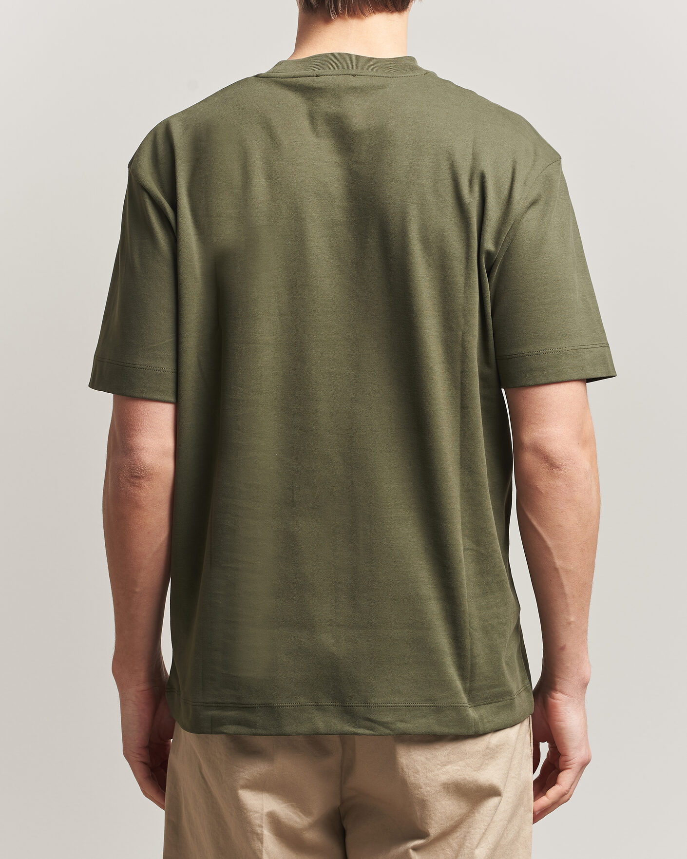 Hombres | Camisetas | Sunspel | Heavy Weight Supima Cotton T-Shirt Deep Olive