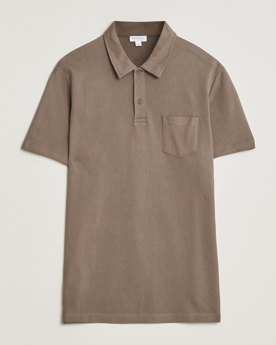 Hombres | Polos | Sunspel | Riviera Polo Shirt Dark Cedar