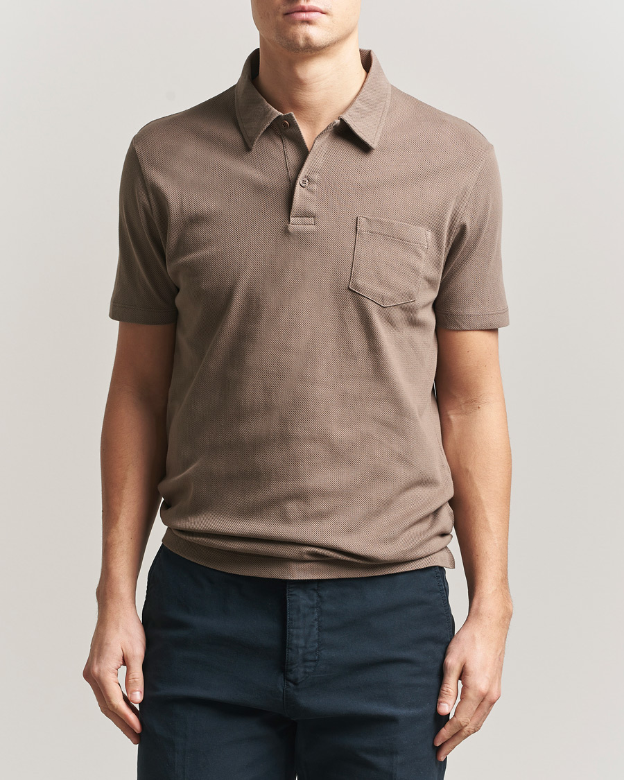 Hombres | Polos | Sunspel | Riviera Polo Shirt Dark Cedar