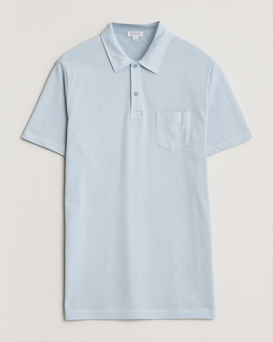 Hombres | Polos | Sunspel | Riviera Polo Shirt Pastel Blue