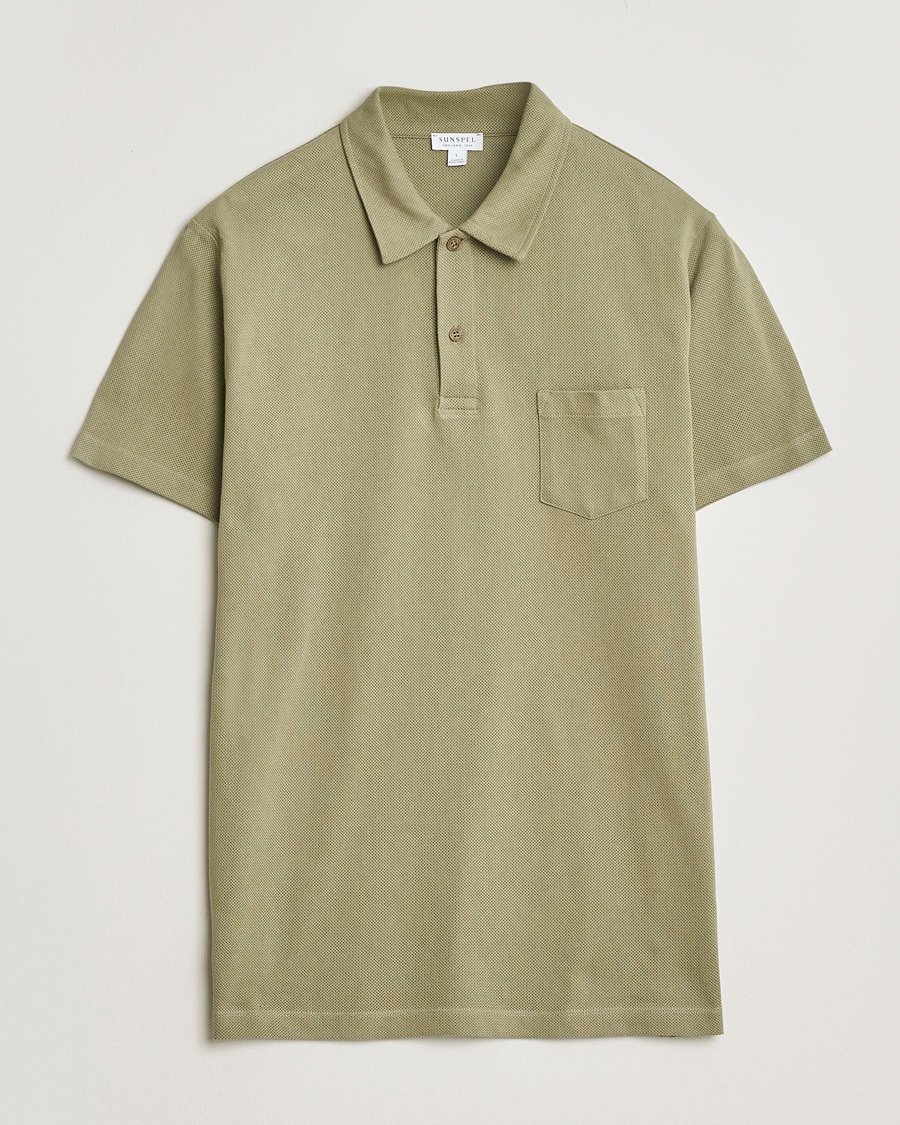 Hombres | Polos | Sunspel | Riviera Polo Shirt Pistachio
