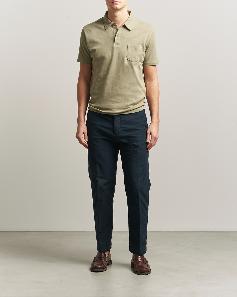 Hombres | Polos | Sunspel | Riviera Polo Shirt Pistachio