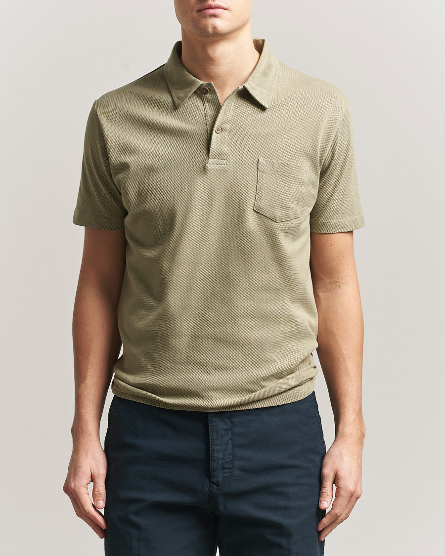 Hombres | Polos | Sunspel | Riviera Polo Shirt Pistachio
