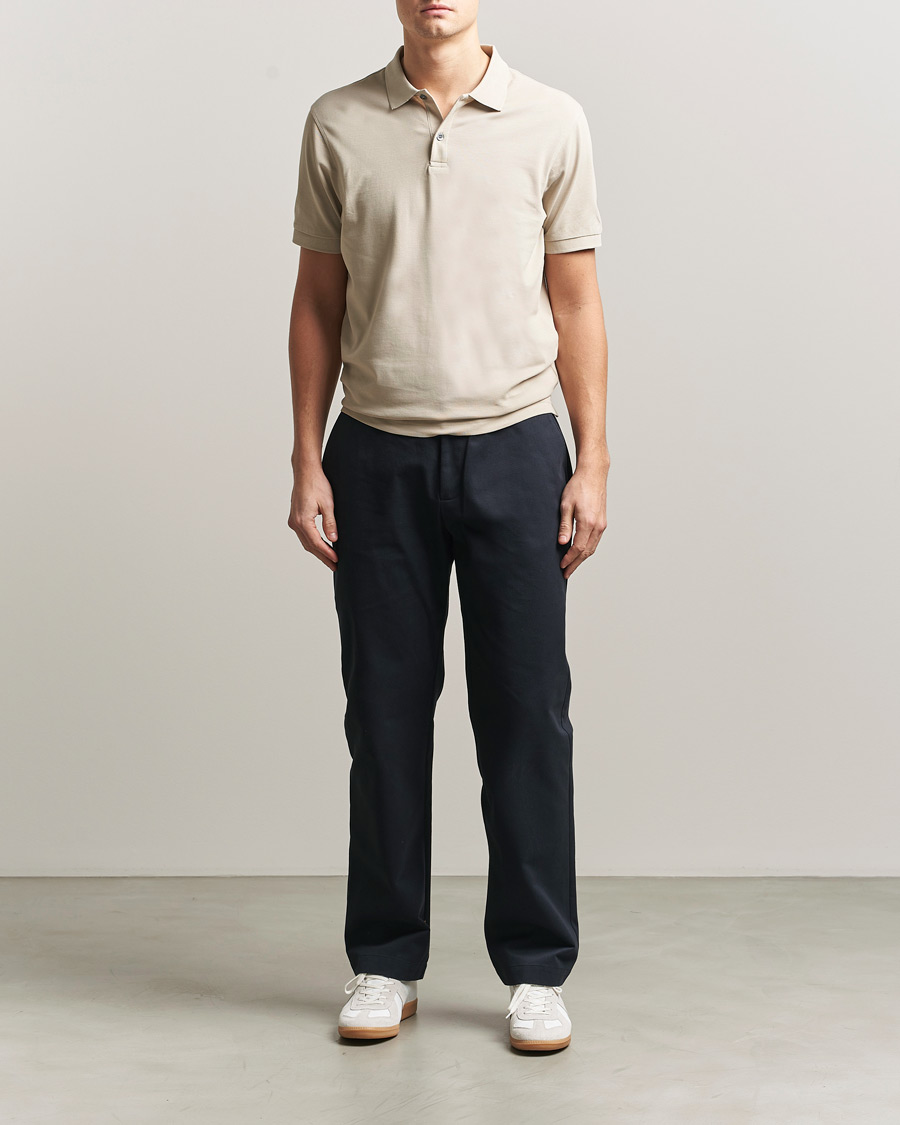 Hombres | Polos | Sunspel | Supima Cotton Short Sleeve Pique Polo Hazelwood