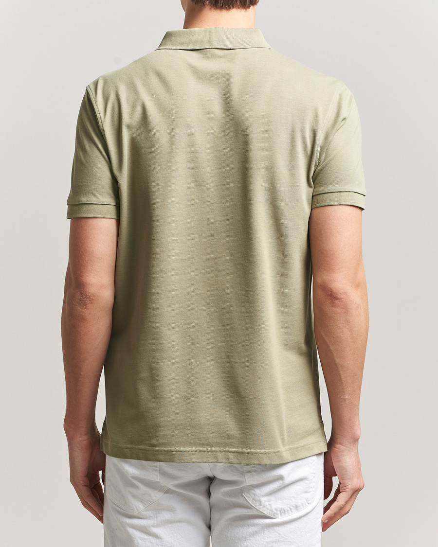 Hombres | Polos | Sunspel | Supima Cotton Short Sleeve Pique Polo Pistachio