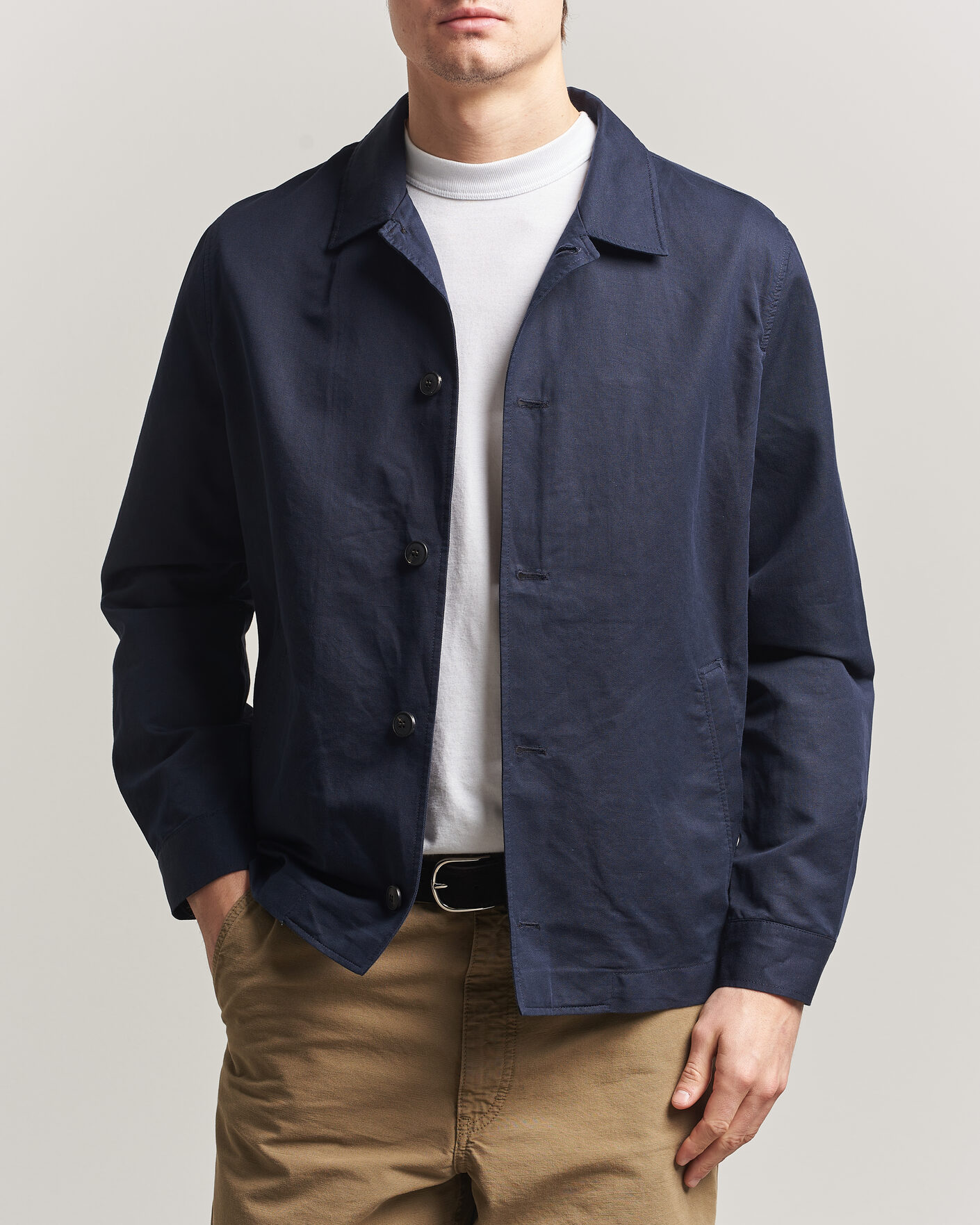 Hombres | Abrigos y chaquetas | Sunspel | Cotton/Linen Jacket Navy