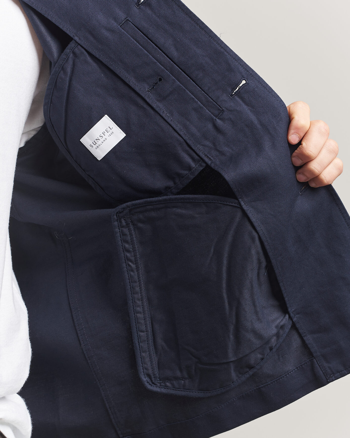 Hombres | Abrigos y chaquetas | Sunspel | Cotton/Linen Jacket Navy