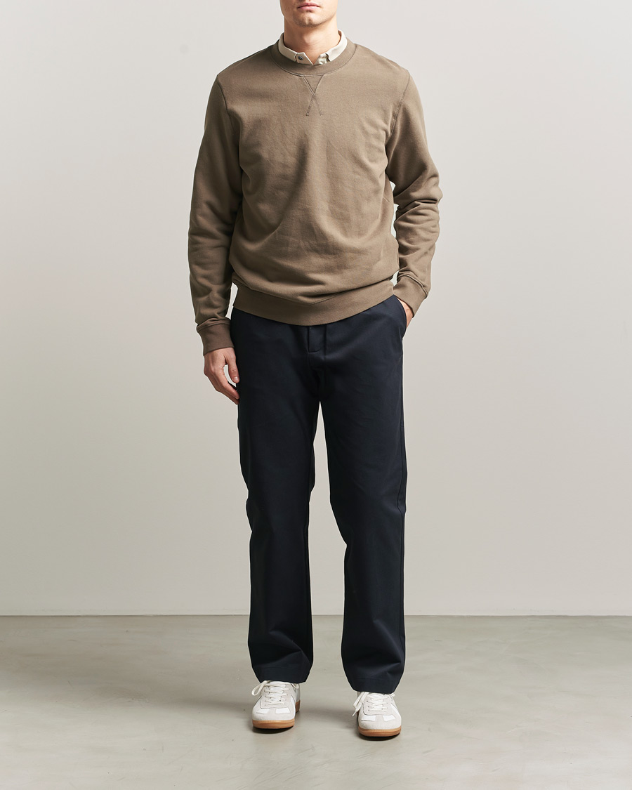 Hombres | Pantalones | Sunspel | Soft Cotton Drill Trousers Navy
