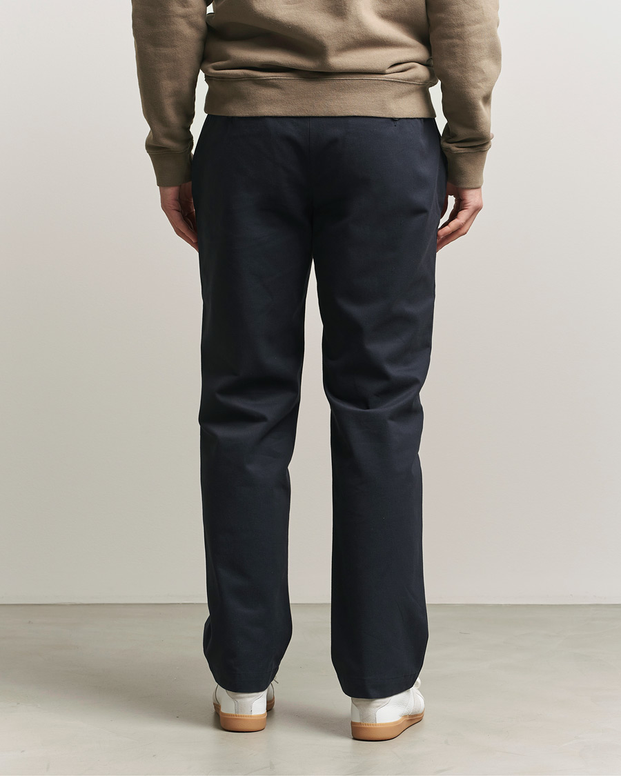 Hombres | Pantalones | Sunspel | Soft Cotton Drill Trousers Navy