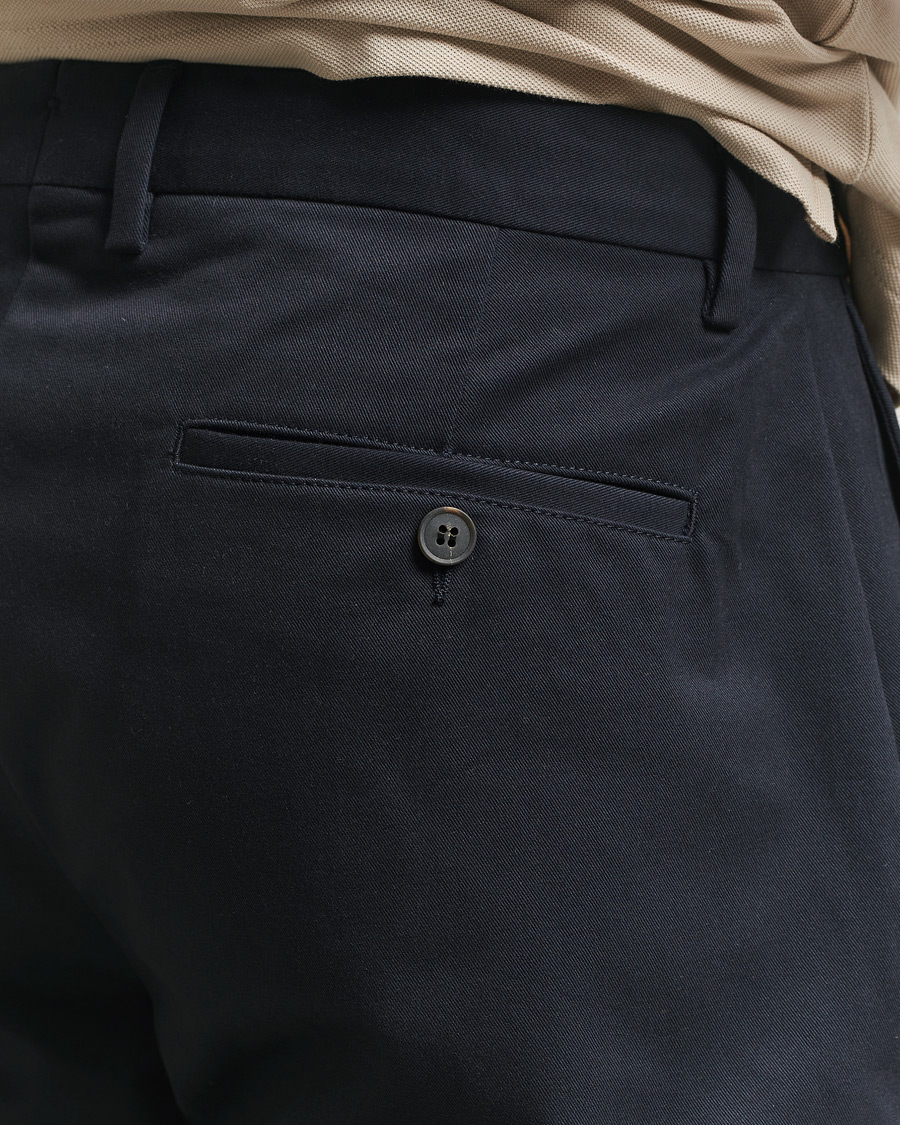 Hombres | Pantalones | Sunspel | Soft Cotton Drill Trousers Navy