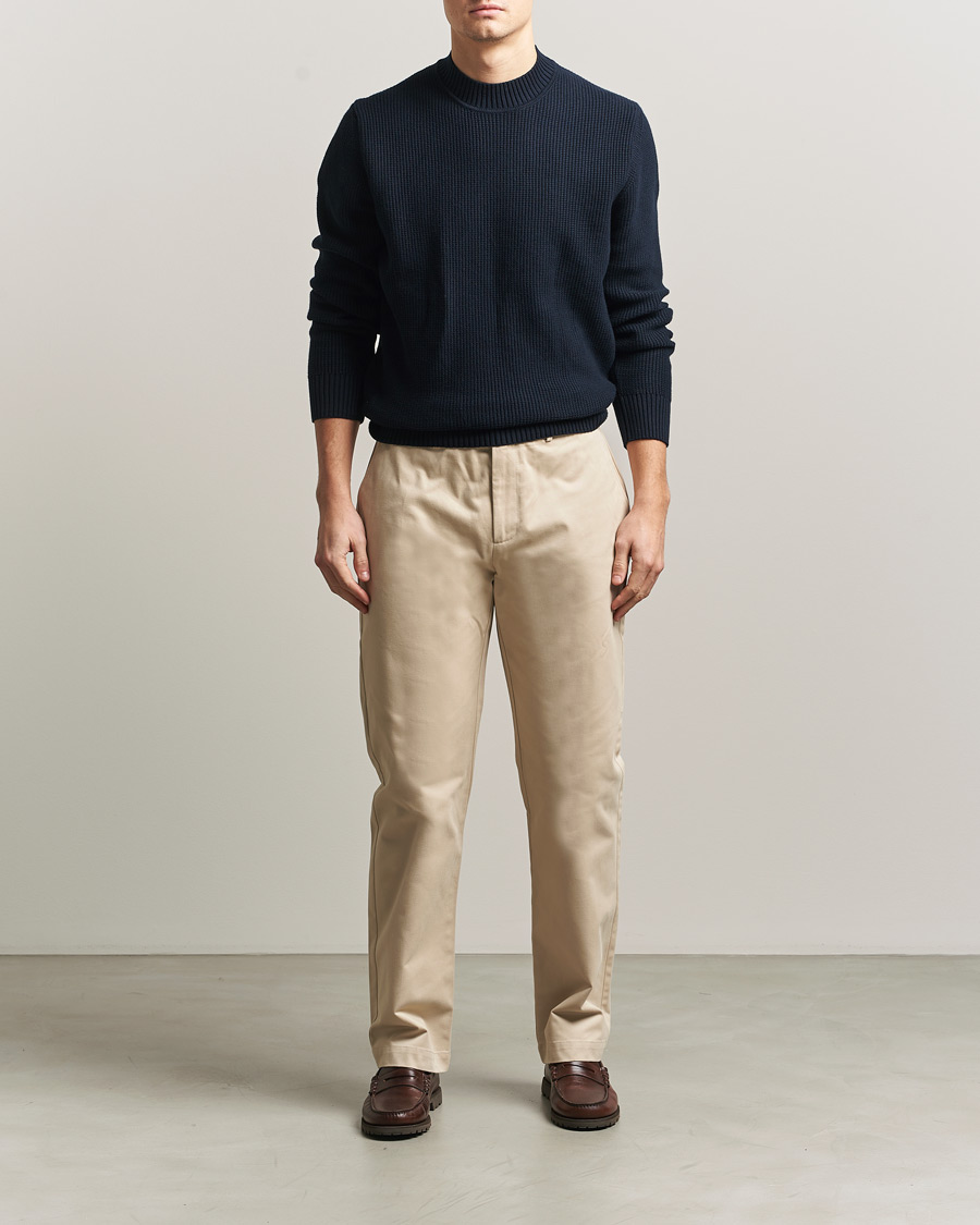 Hombres | Pantalones | Sunspel | Soft Cotton Drill Trousers Light Stone