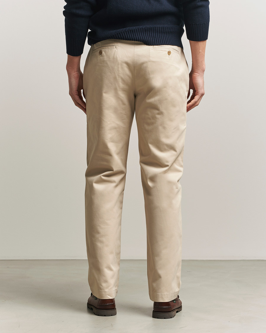Hombres | Pantalones | Sunspel | Soft Cotton Drill Trousers Light Stone