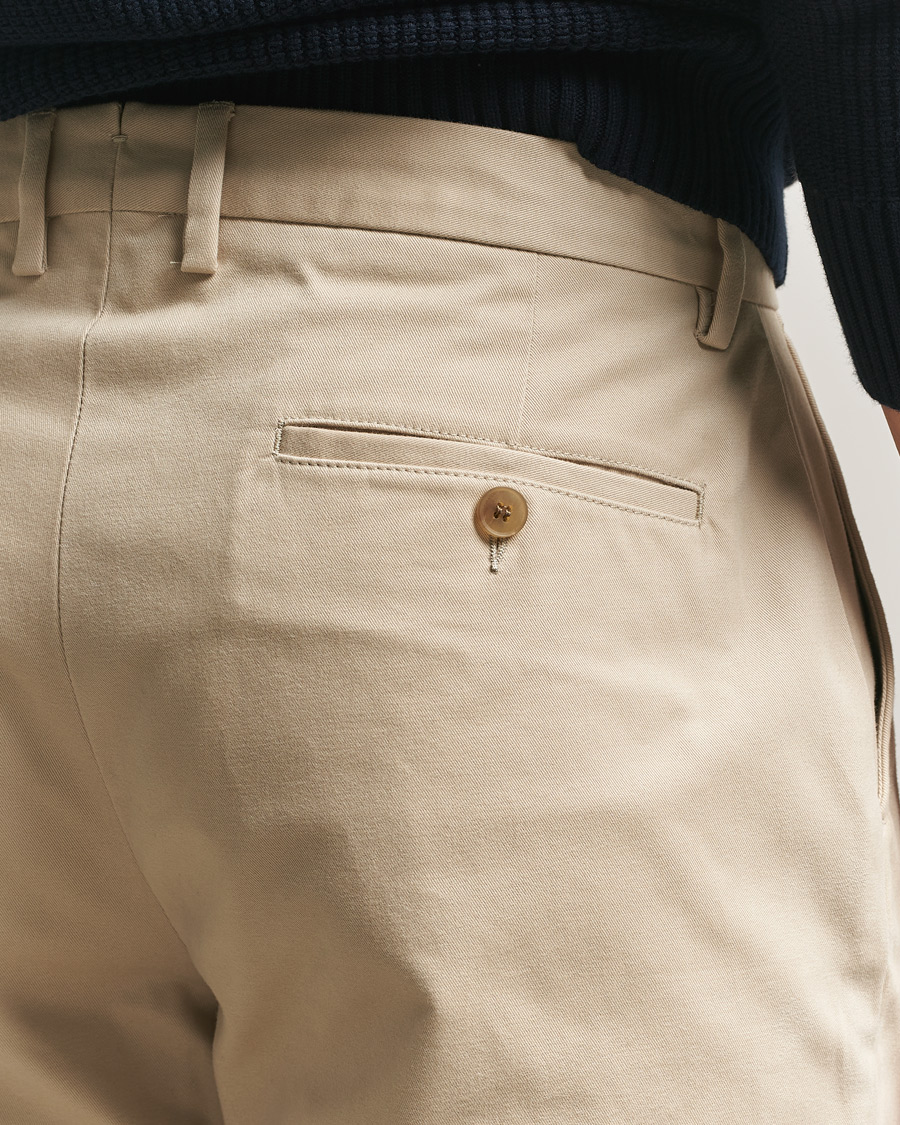 Hombres | Pantalones | Sunspel | Soft Cotton Drill Trousers Light Stone