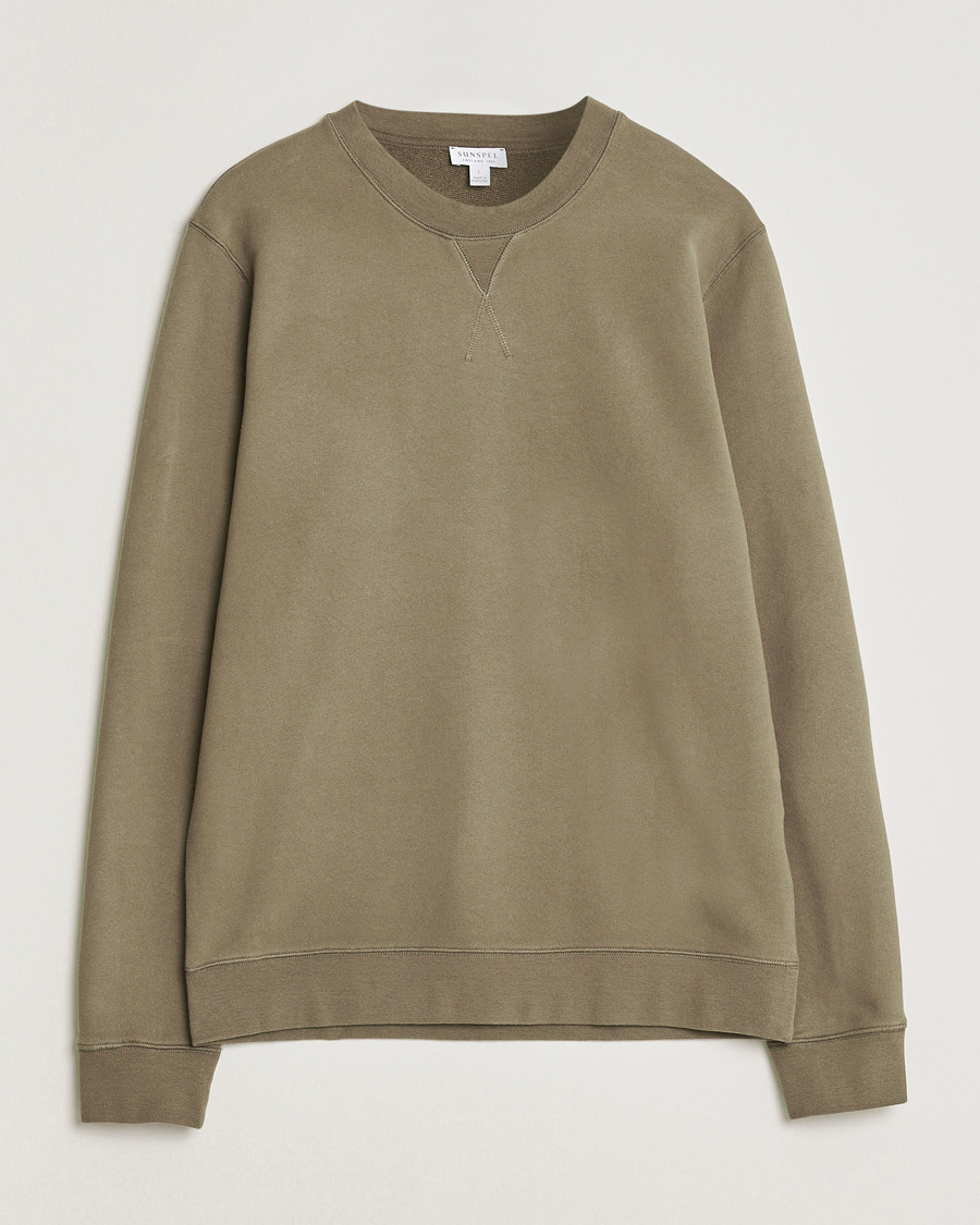 Hombres | Jerséis y prendas de punto | Sunspel | Loopback Sweatshirt Dark Cedar