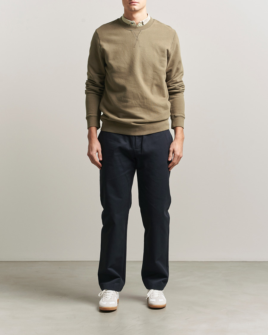 Hombres | Jerséis y prendas de punto | Sunspel | Loopback Sweatshirt Dark Cedar