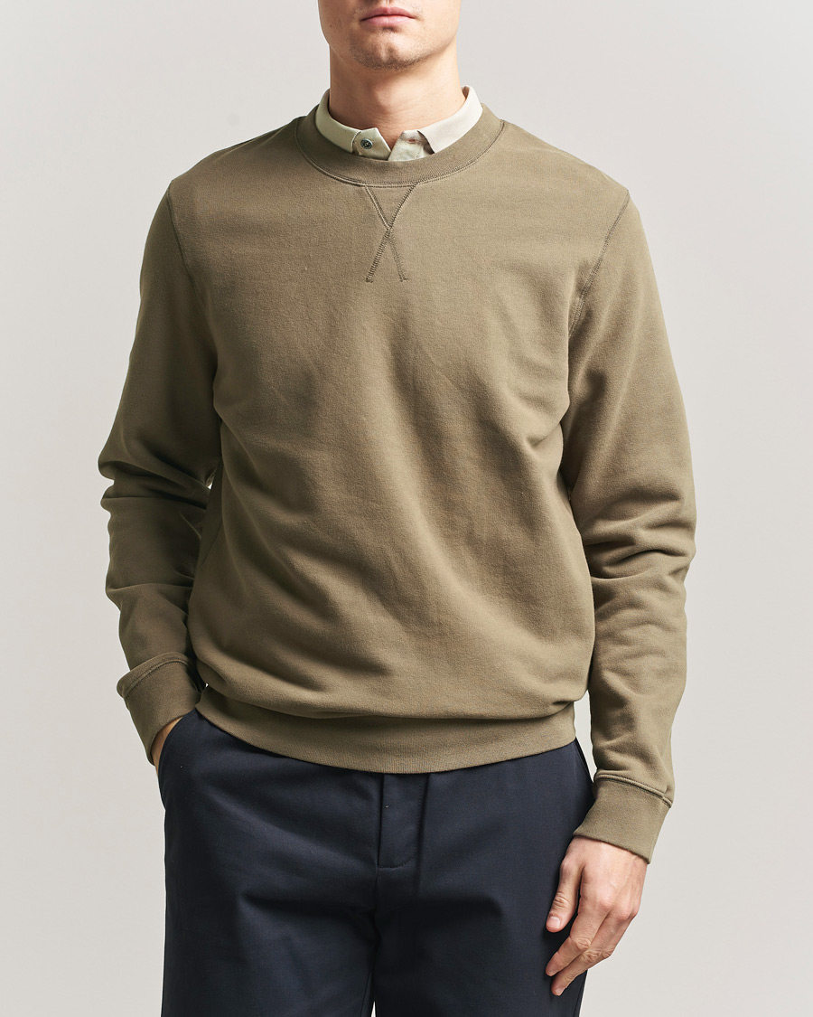 Hombres | Jerséis y prendas de punto | Sunspel | Loopback Sweatshirt Dark Cedar