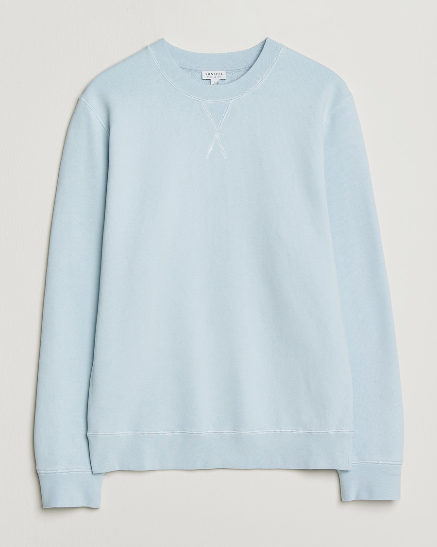 Hombres | Jerséis y prendas de punto | Sunspel | Loopback Sweatshirt Pastel Blue