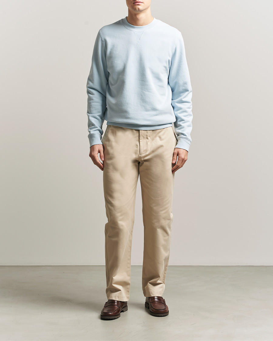 Hombres | Jerséis y prendas de punto | Sunspel | Loopback Sweatshirt Pastel Blue