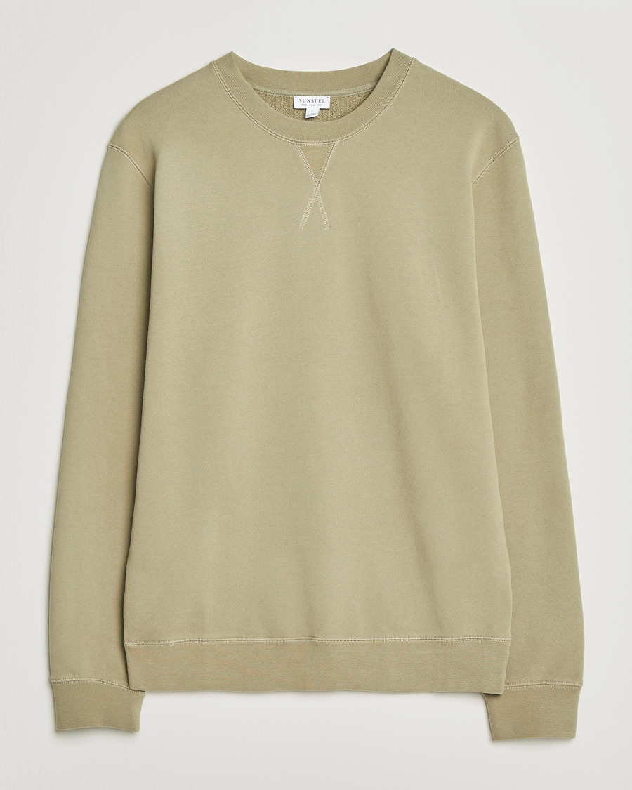 Hombres | Jerséis y prendas de punto | Sunspel | Loopback Sweatshirt Pistachio