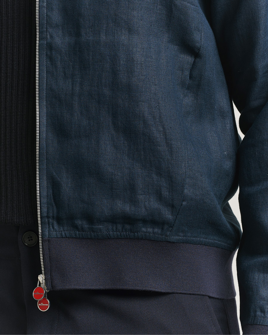 Hombres | Abrigos y chaquetas | Kiton | Unlined Linen Bomber Jacket Navy