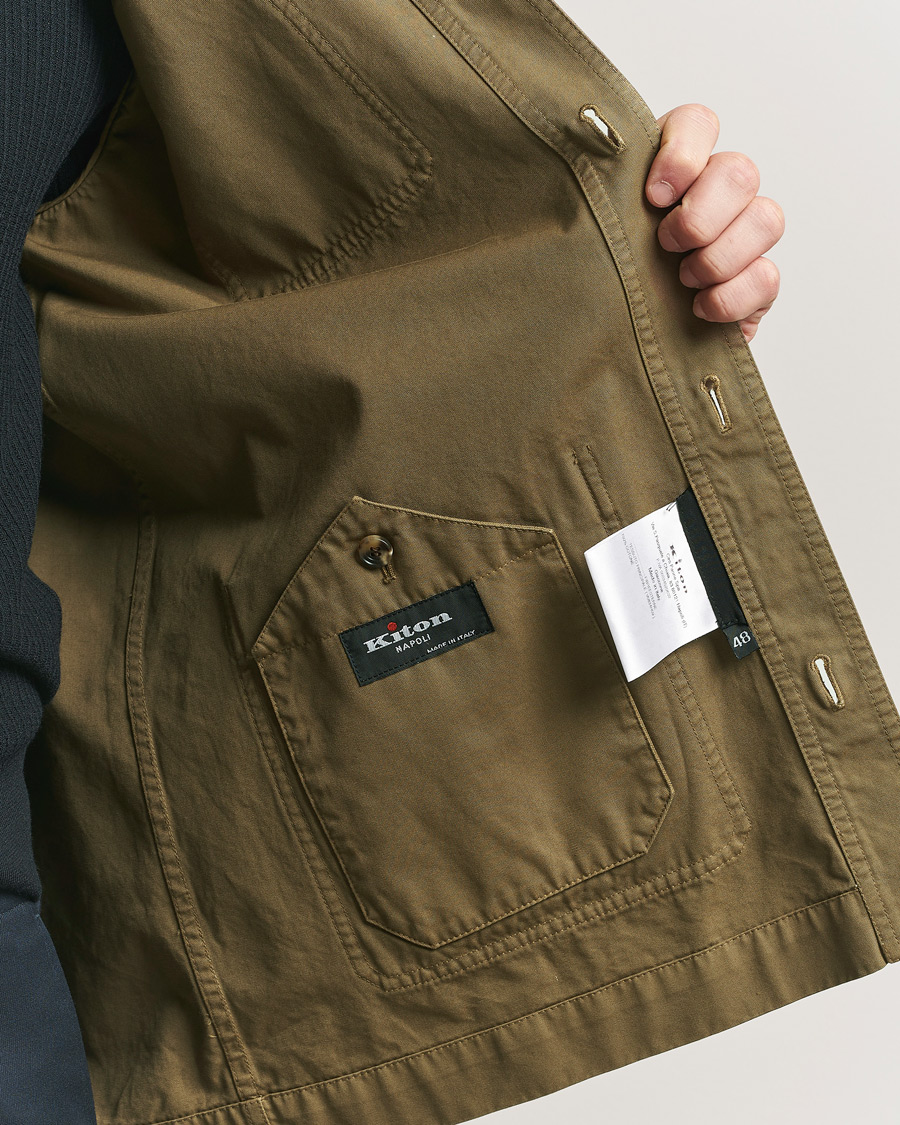 Hombres | Abrigos y chaquetas | Kiton | Cotton Canvas Chore Jacket Military