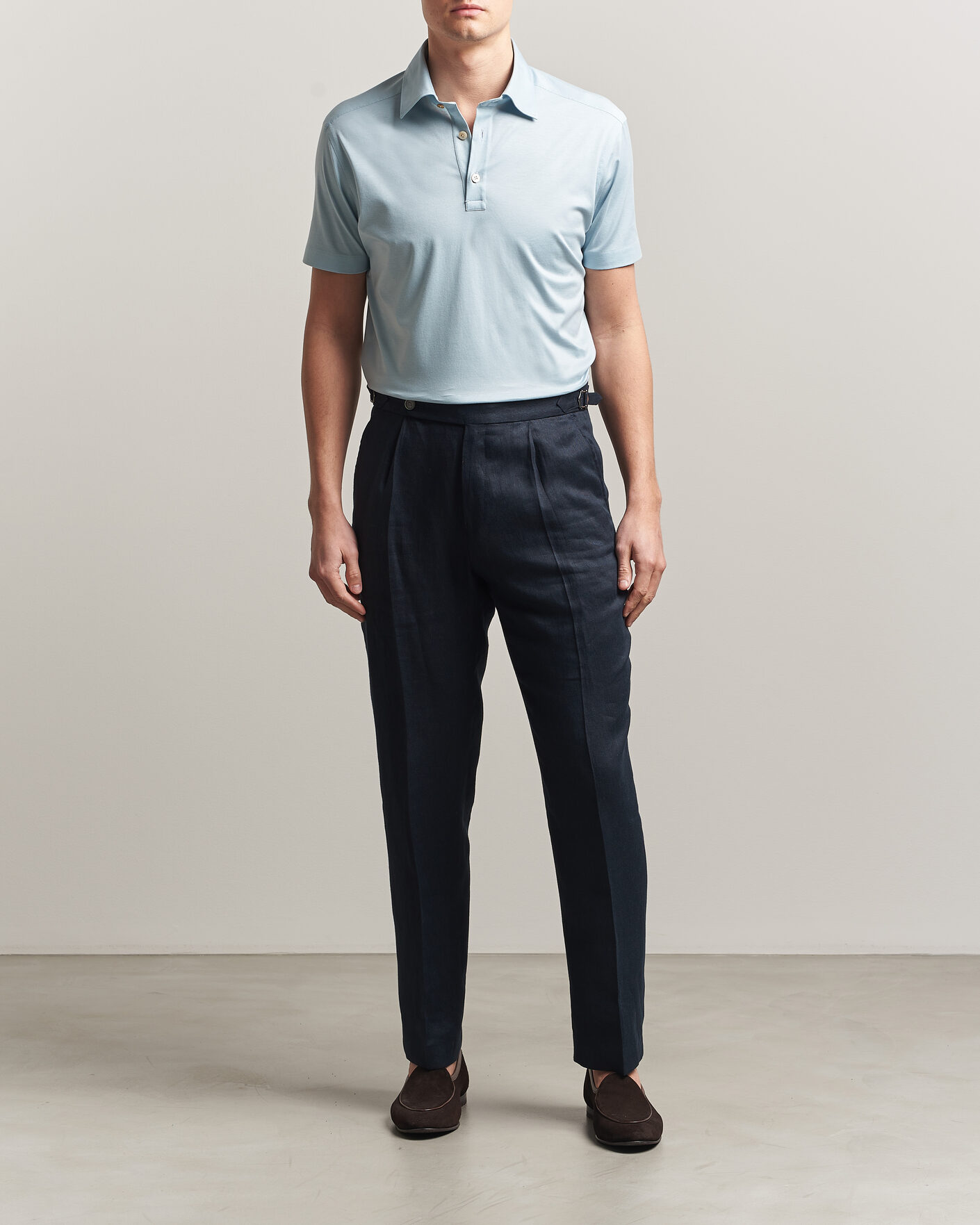 Hombres | Polos | Kiton | Short Sleeve Jersey Polo Sky Blue