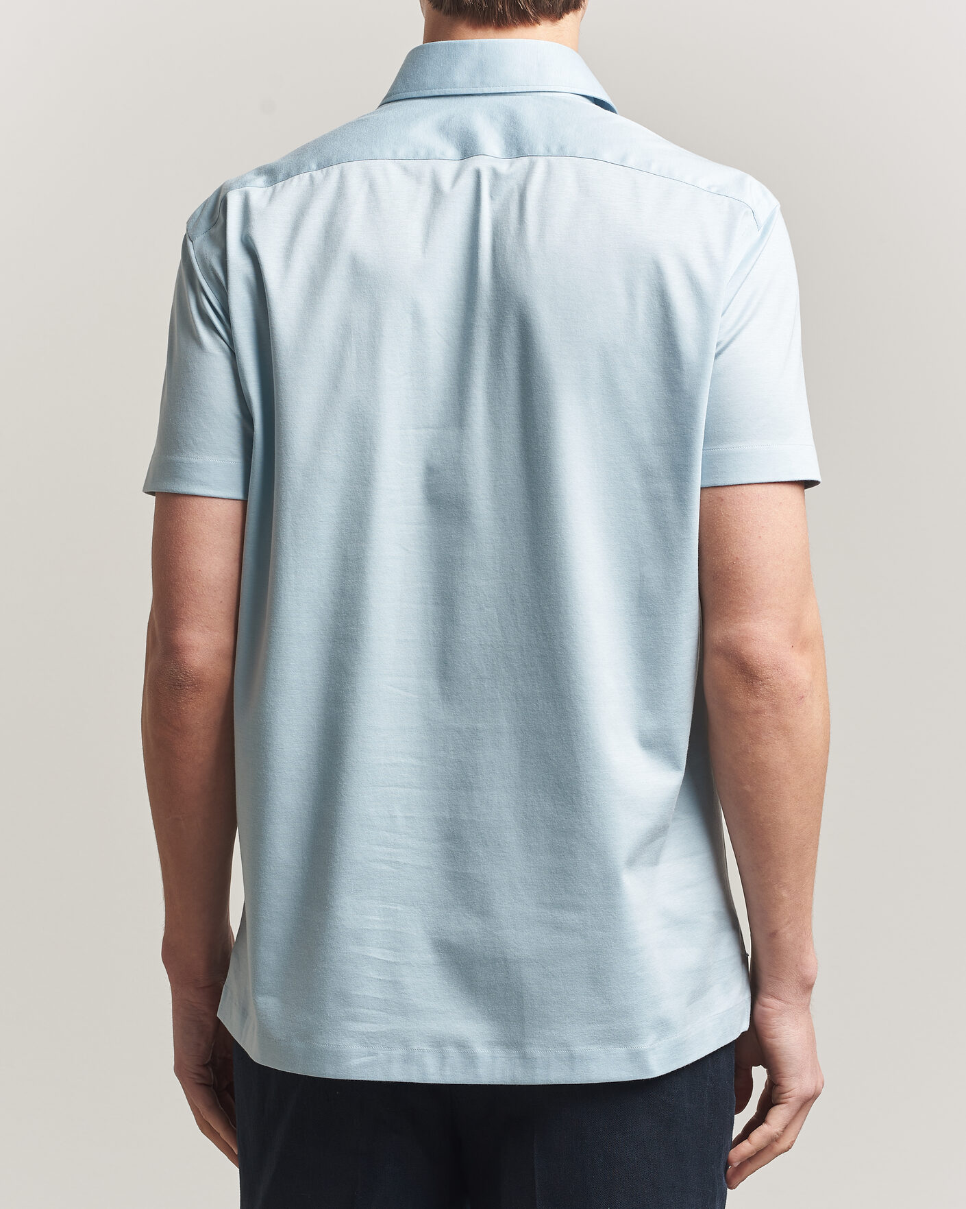 Hombres | Polos | Kiton | Short Sleeve Jersey Polo Sky Blue