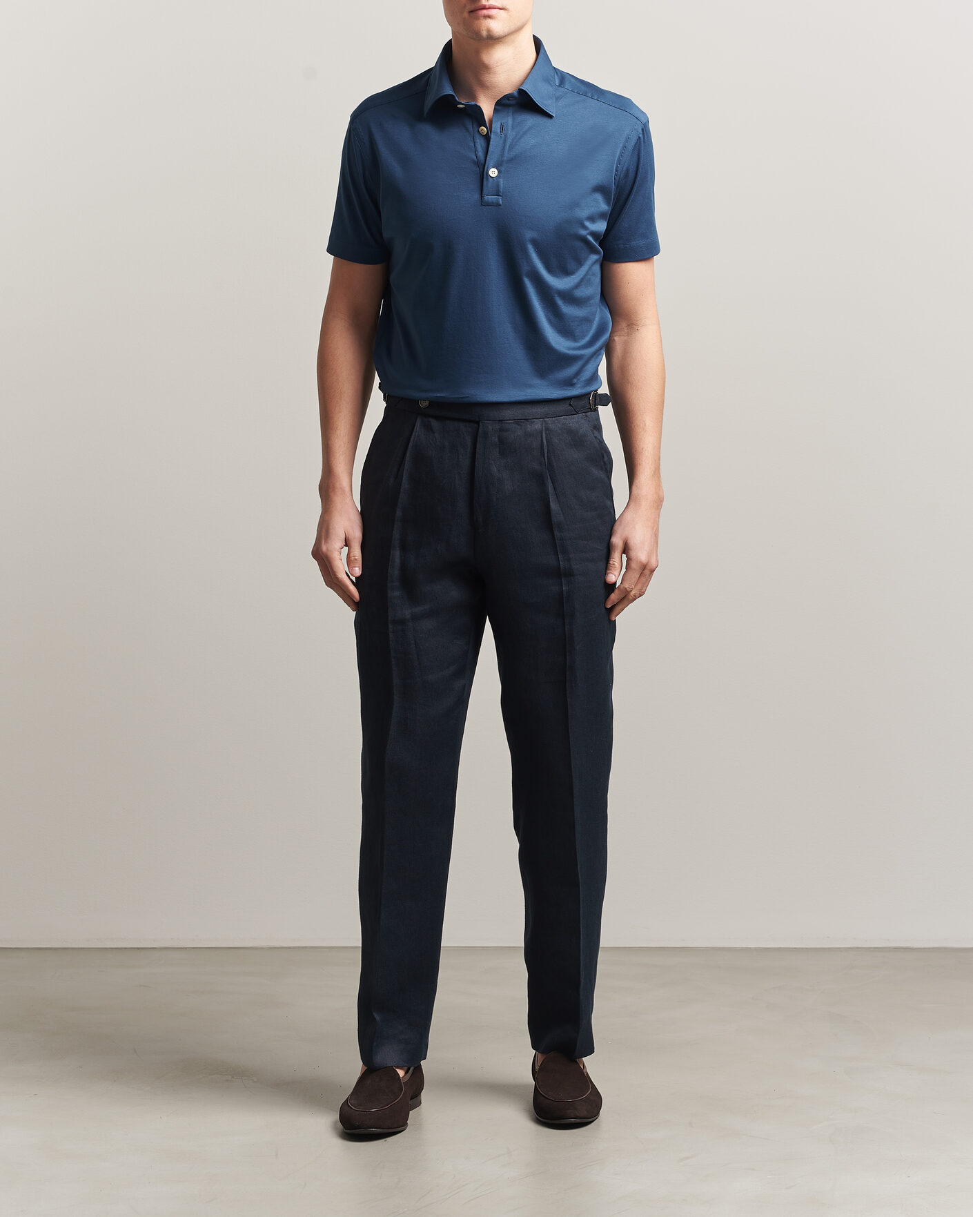 Hombres | Polos | Kiton | Short Sleeve Jersey Polo Dark Blue