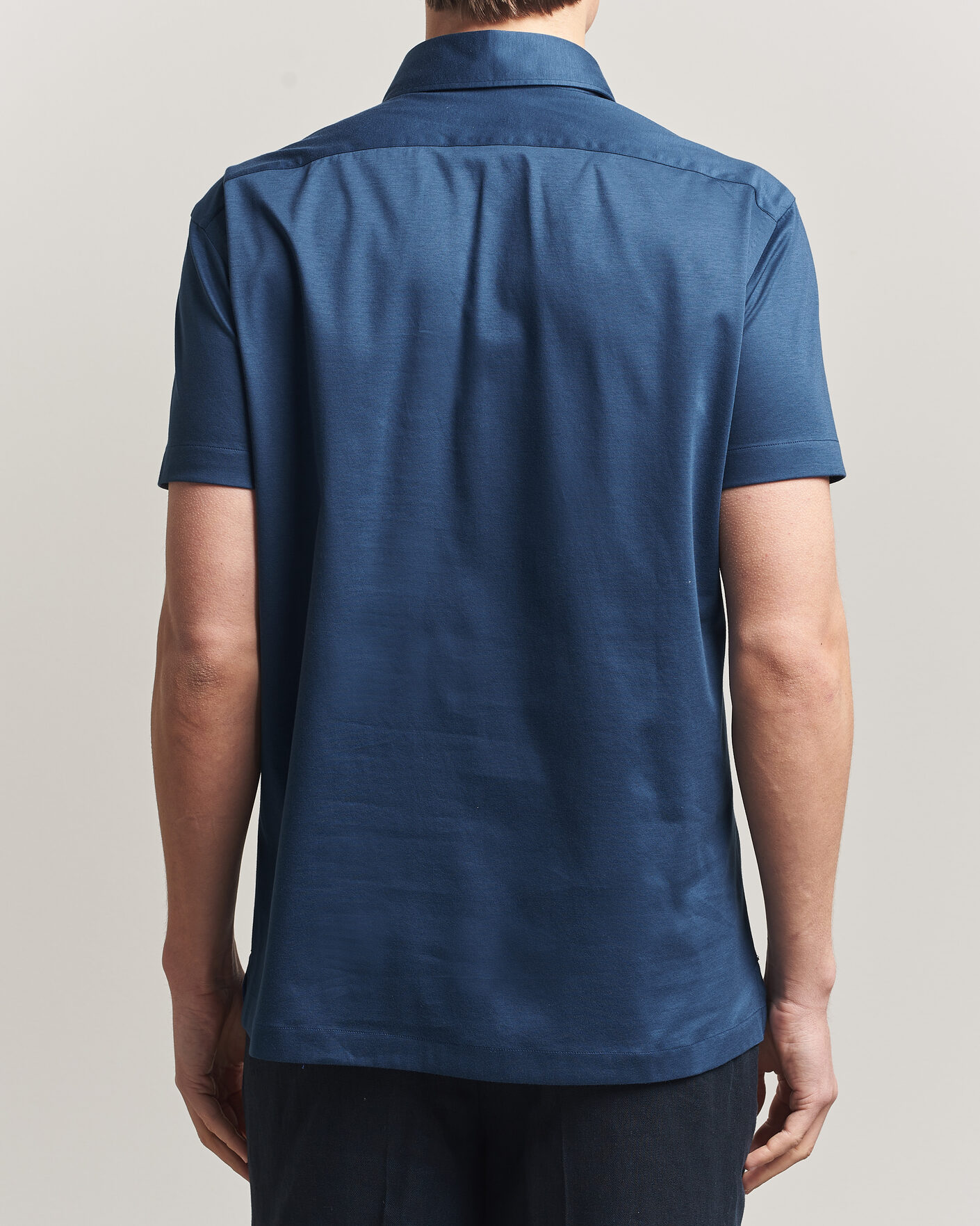 Hombres | Polos | Kiton | Short Sleeve Jersey Polo Dark Blue