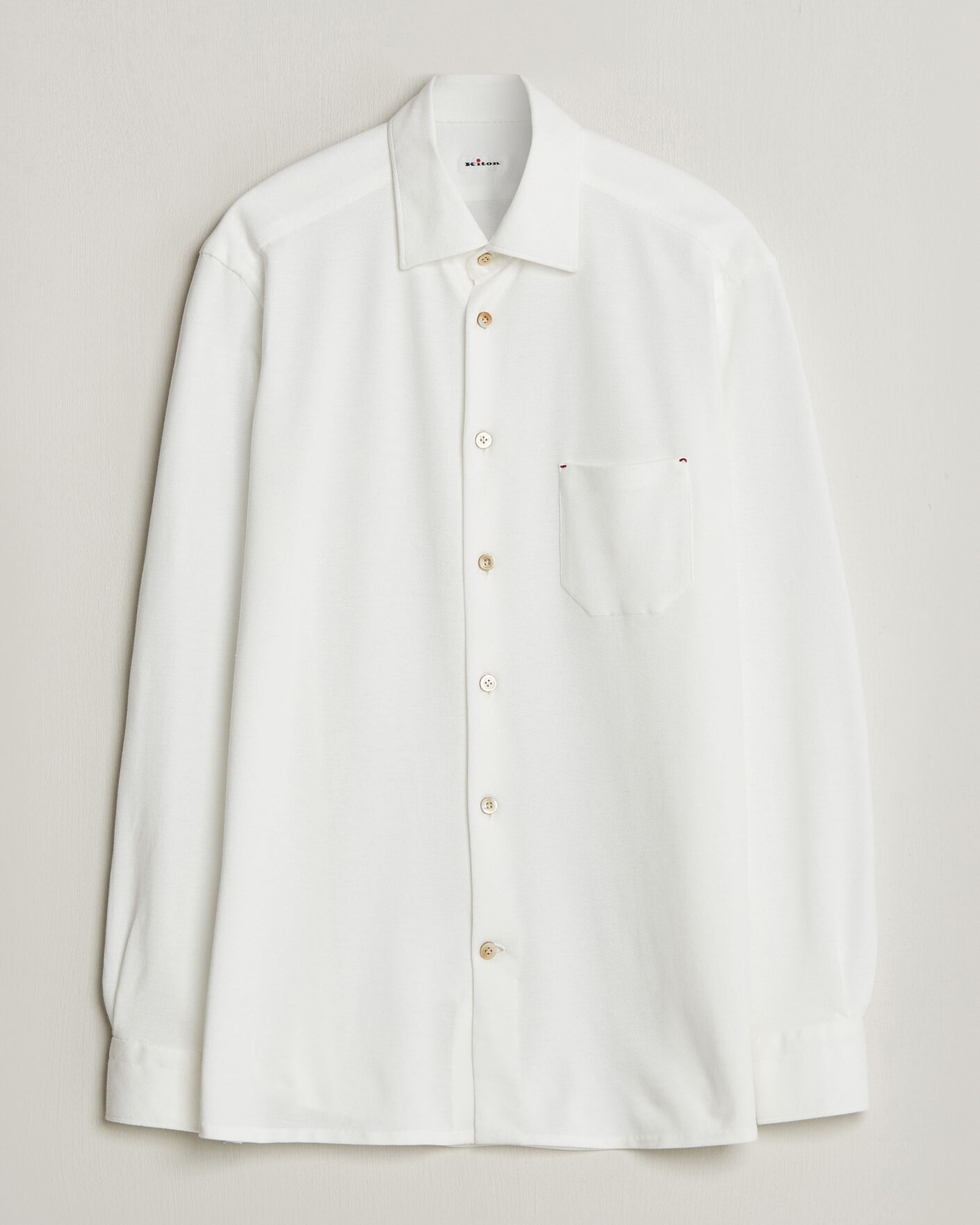 Hombres | Camisas | Kiton | Jersey Piquet Shirt White