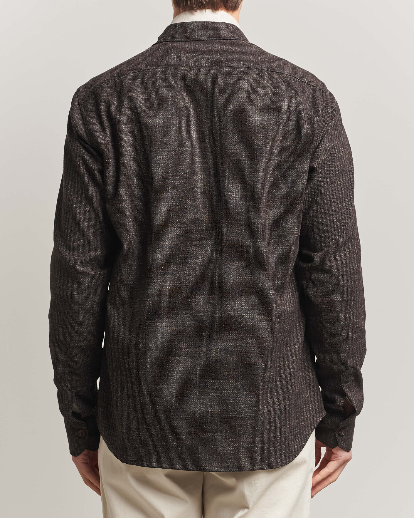 Hombres | Camisas | Kiton | Virgin Wool Overshirt Dark Brown
