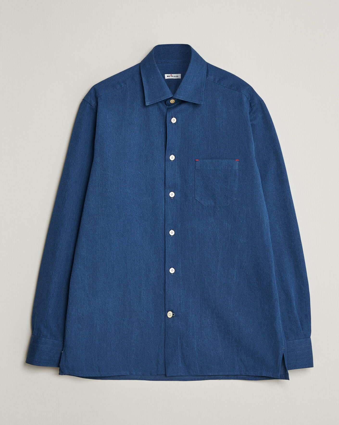 Hombres | Camisas | Kiton | Denim Sport Shirt Medium Blue