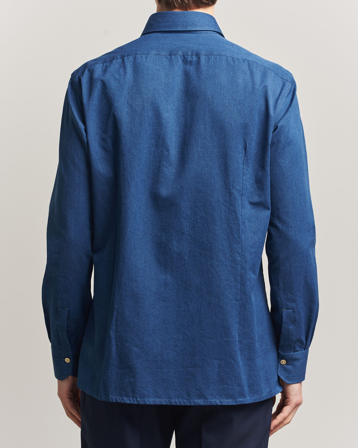 Hombres | Camisas | Kiton | Denim Sport Shirt Medium Blue