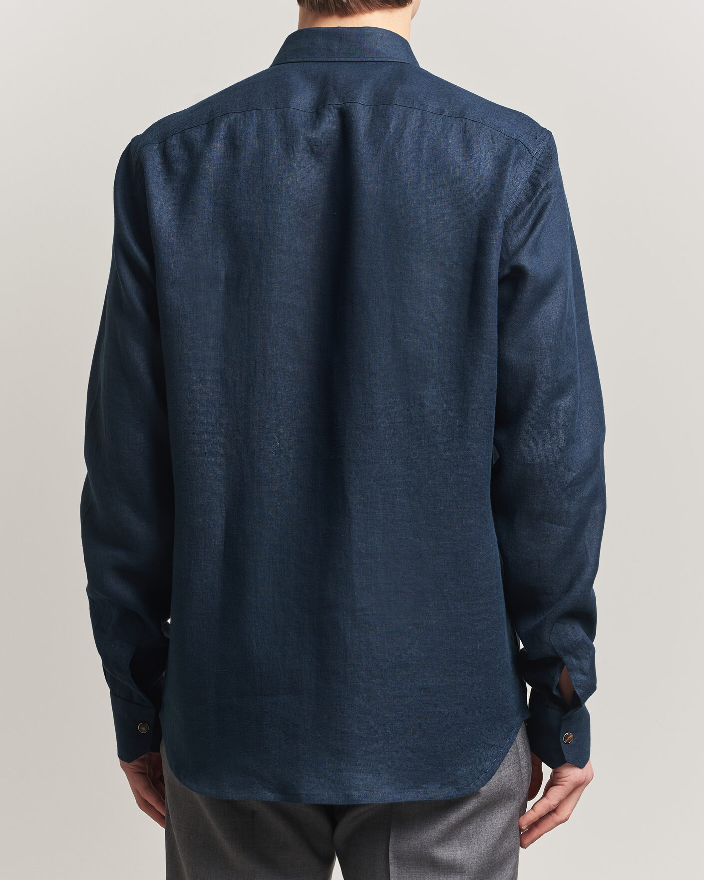 Hombres | Camisas | Kiton | Linen Overshirt Navy