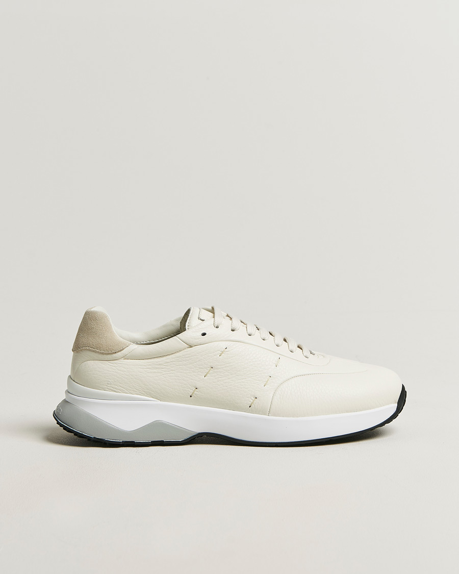 Hombres | Zapatillas | Kiton | Deerskin Running Sneakers White
