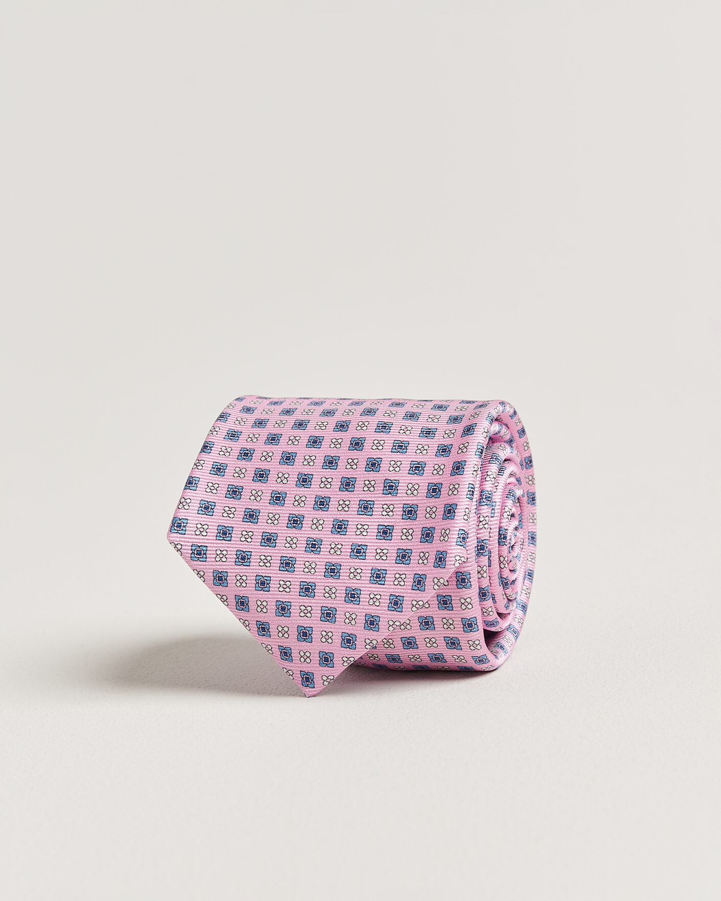 Hombres | Corbatas | Kiton | Printed Flower Silk Tie Pink