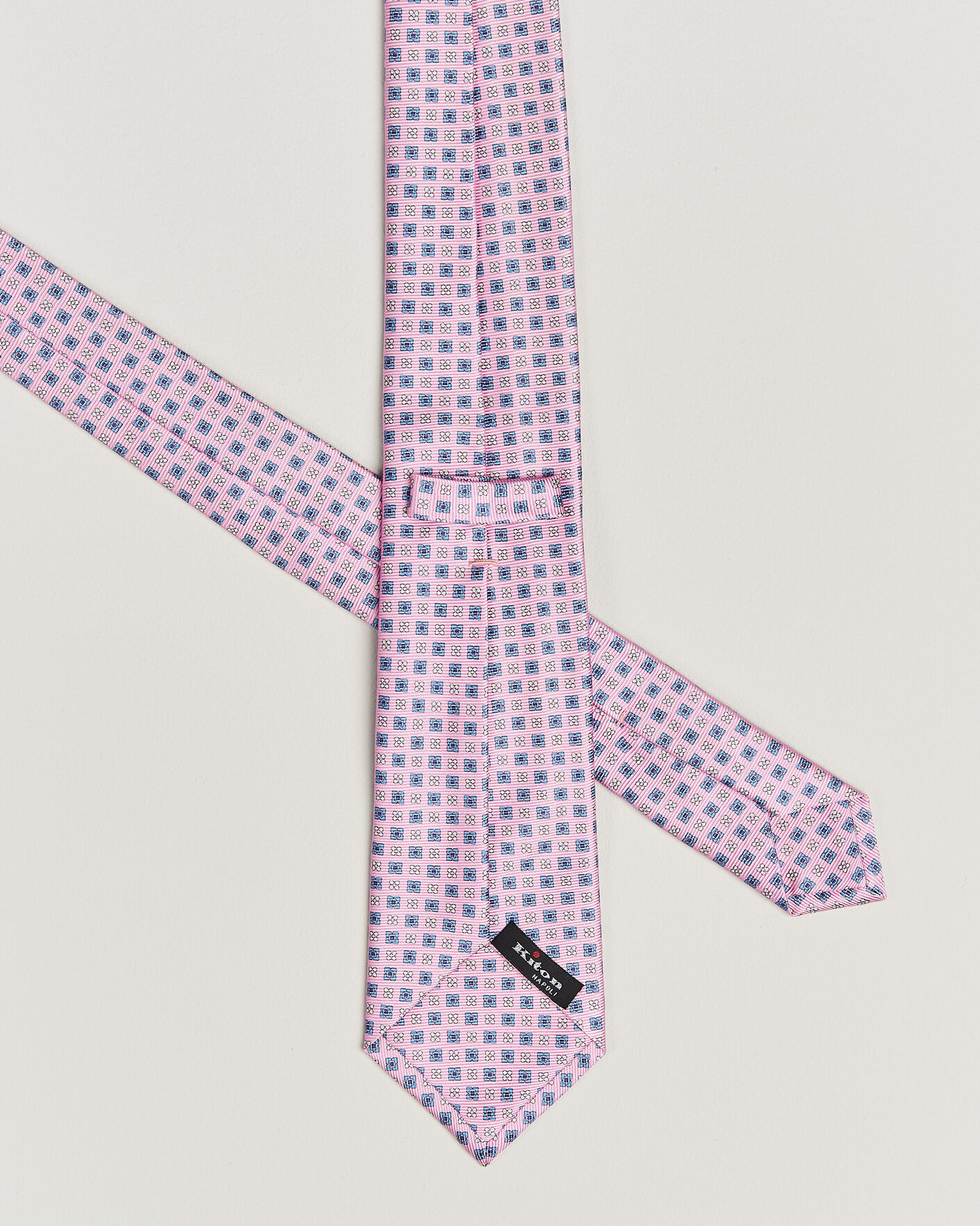 Hombres | Corbatas | Kiton | Printed Flower Silk Tie Pink