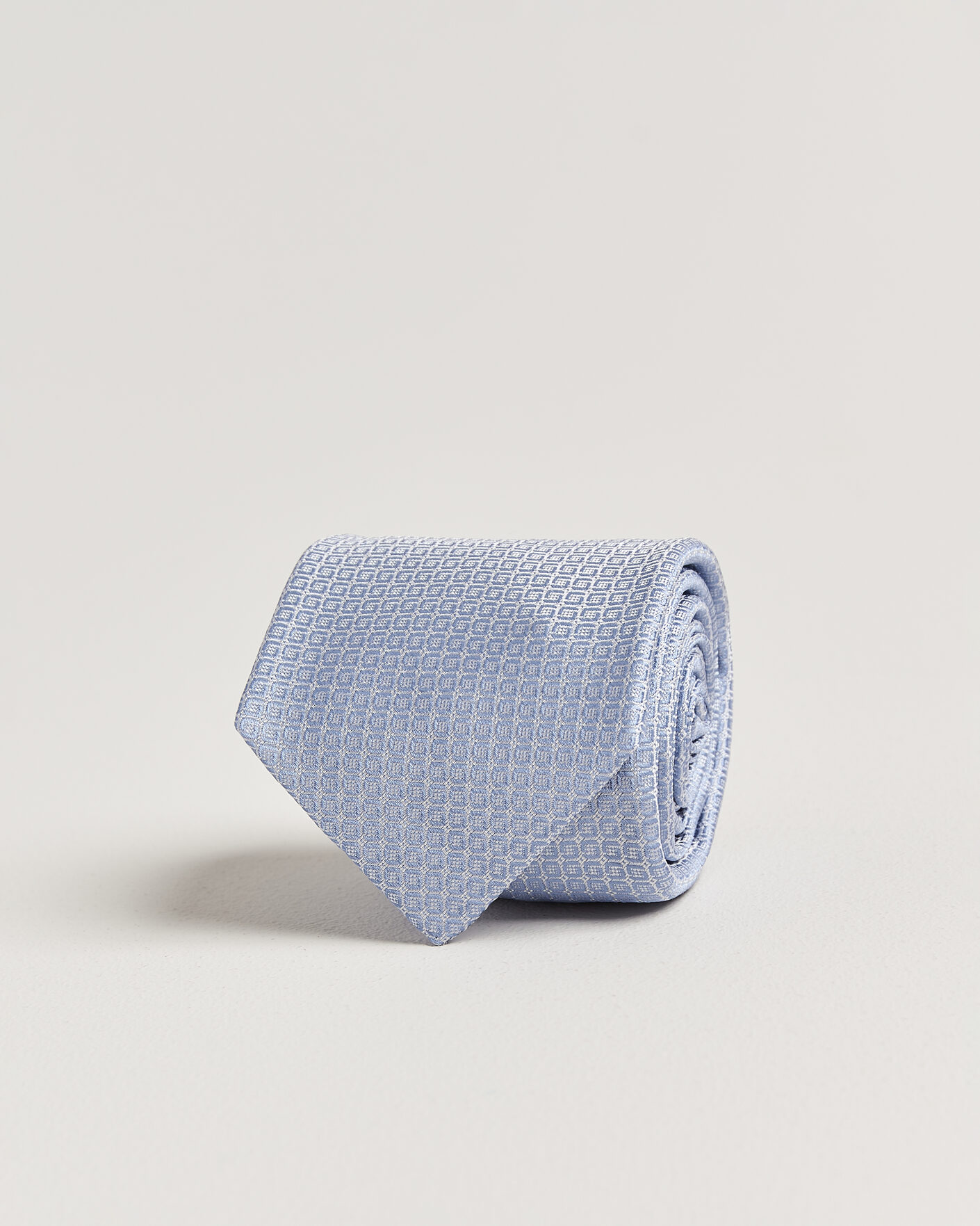 Hombres | Corbatas | Kiton | Micro Structure Silk Tie Sky Blue