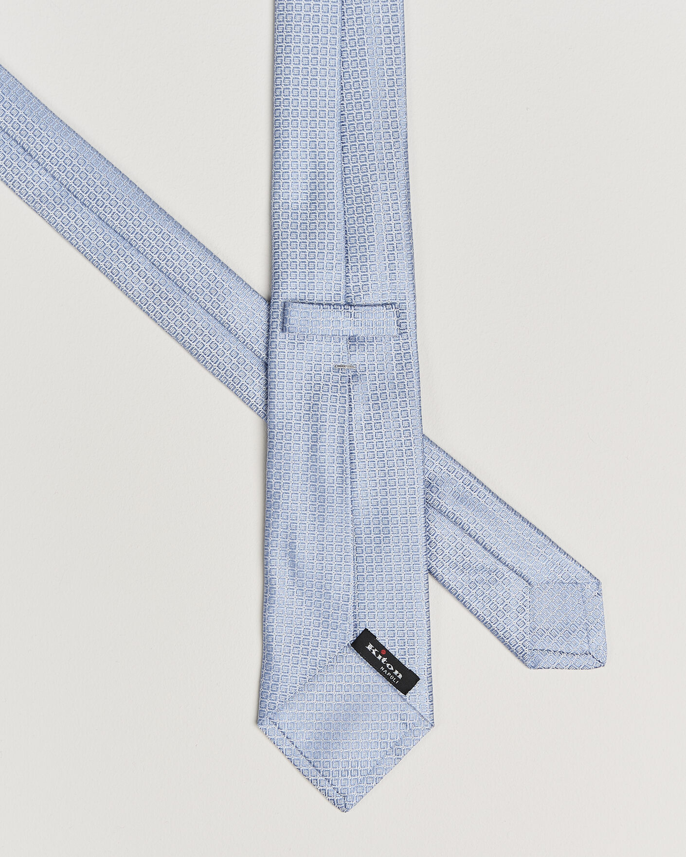 Hombres | Corbatas | Kiton | Micro Structure Silk Tie Sky Blue