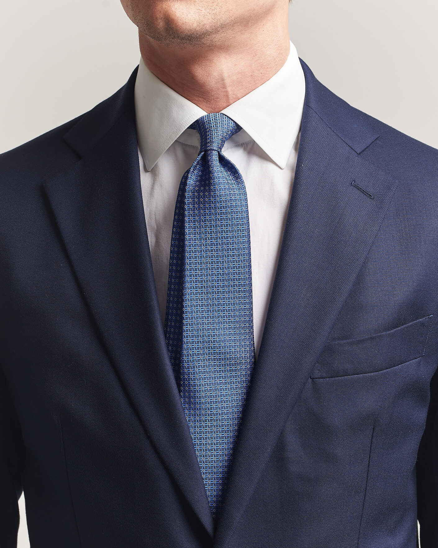 Hombres | Corbatas | Kiton | Micro Structure Silk Tie Navy