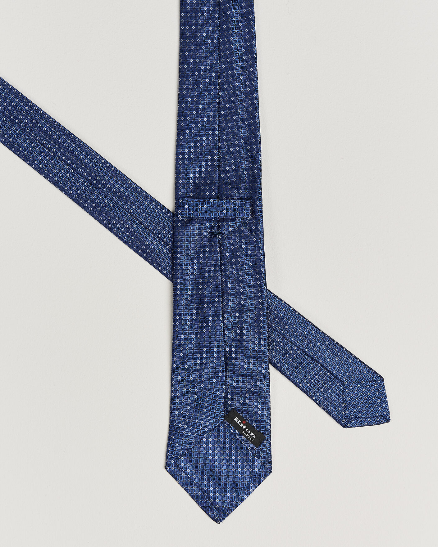 Hombres | Corbatas | Kiton | Micro Structure Silk Tie Navy