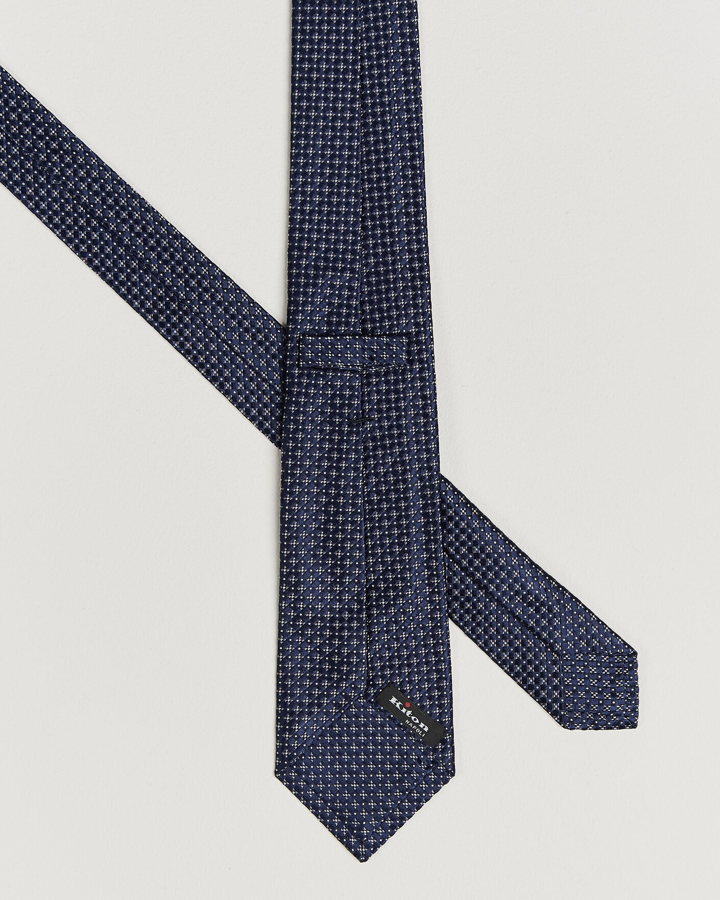 Hombres | Corbatas | Kiton | Flower Jacquard Silk Tie Navy
