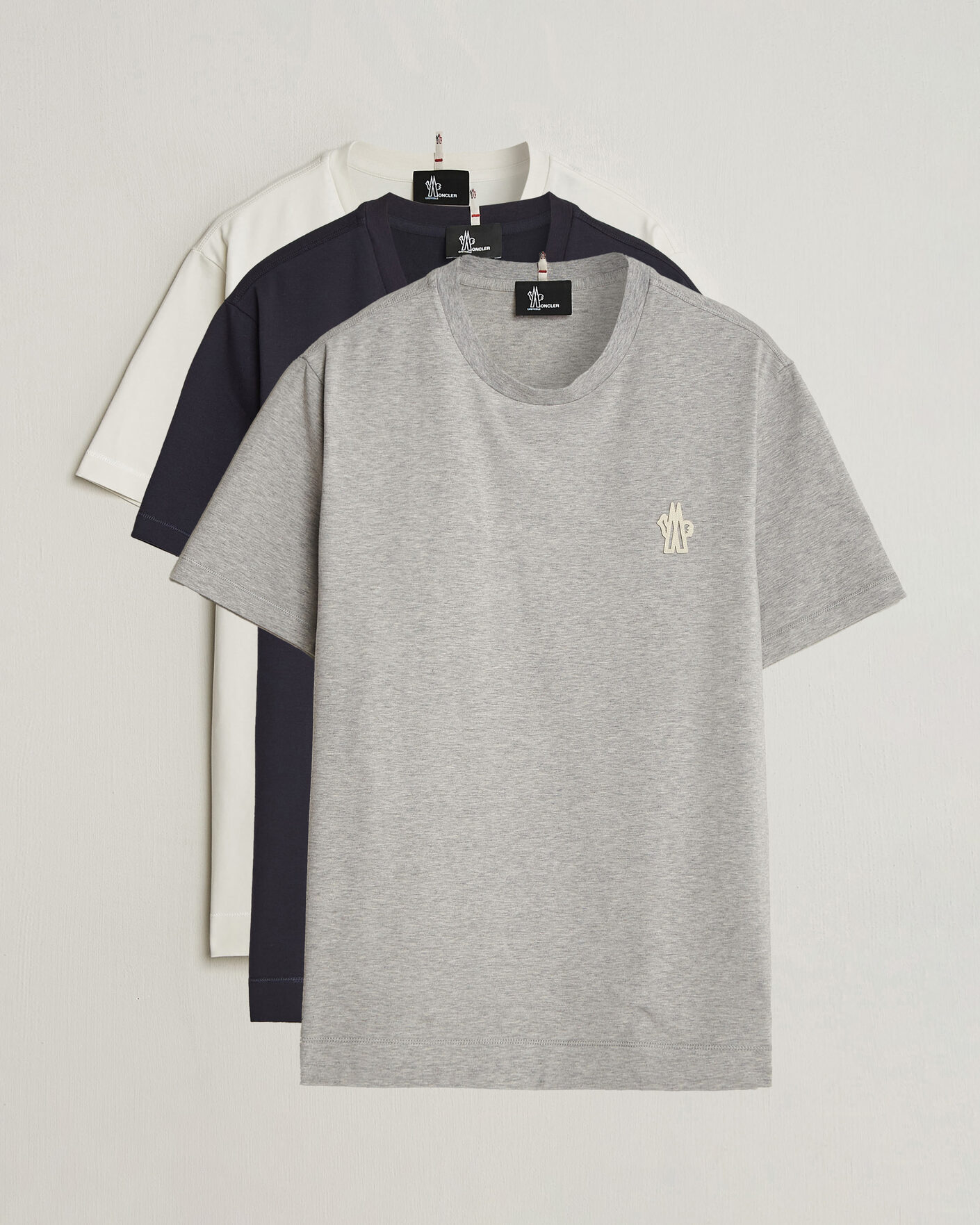 Hombres | Camisetas | Moncler Grenoble | 3-Pack Logo T-Shirts White/Grey/Black