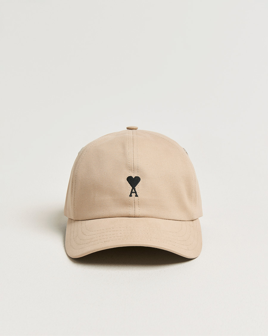 Hombres | Sombreros y gorras | AMI | Black Heart Logo Cap Beige Taupe