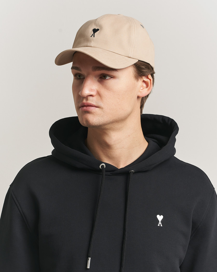 Hombres | Sombreros y gorras | AMI | Black Heart Logo Cap Beige Taupe