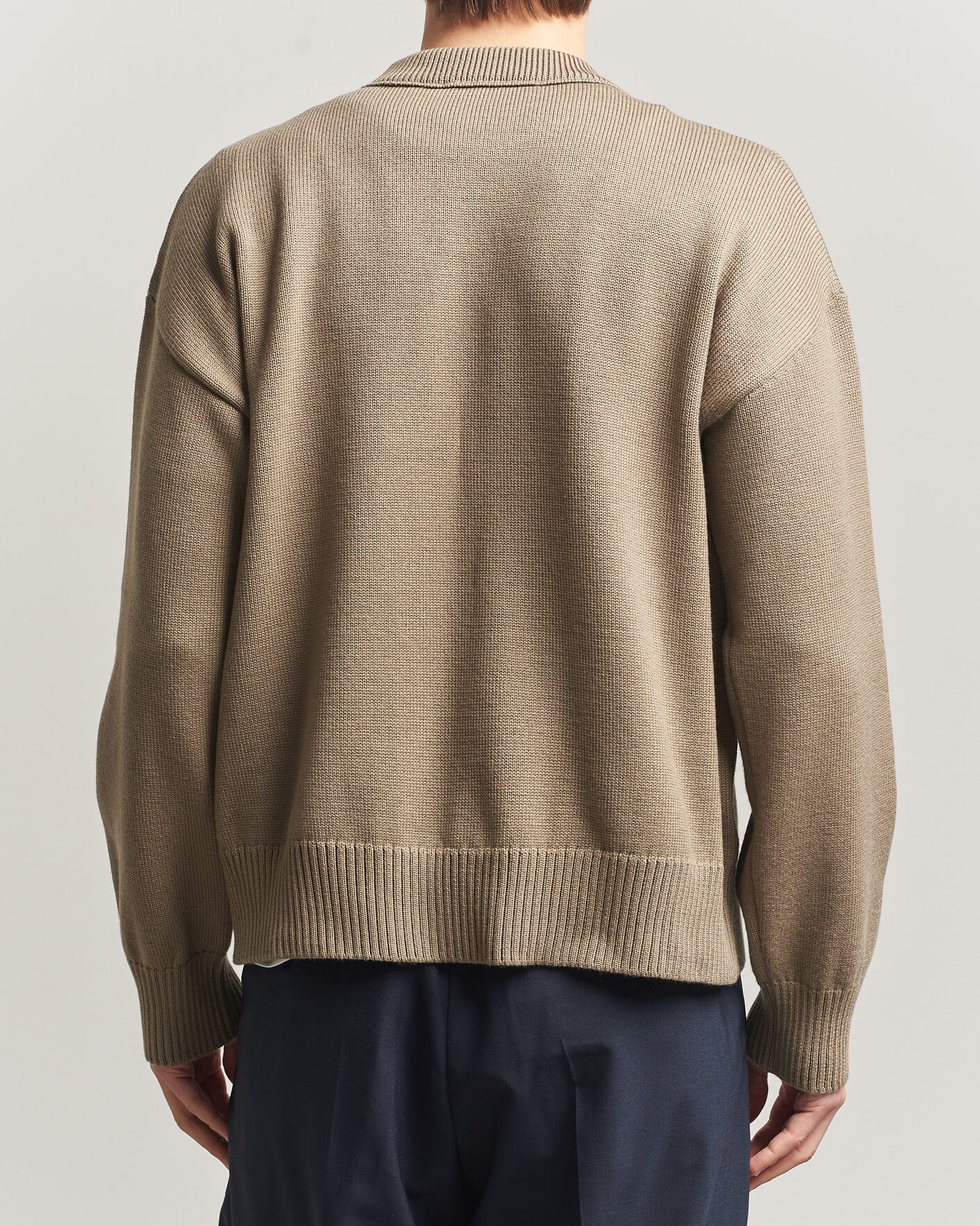 Hombres | Jerséis y prendas de punto | AMI | Big Heart Wool Sweater Beige